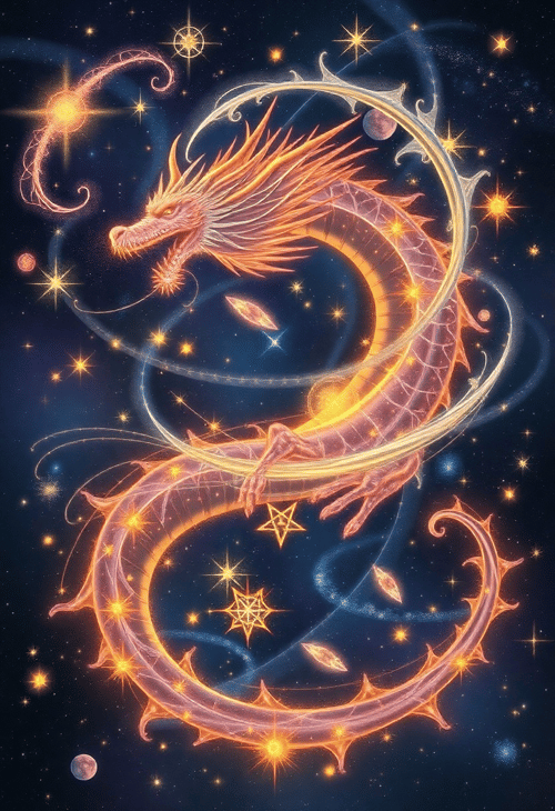 Celestial Wisdom: A Dragon of the Cosmos