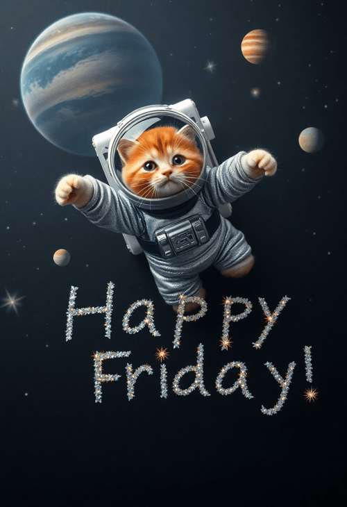 Space Cats Cheer for Friday!