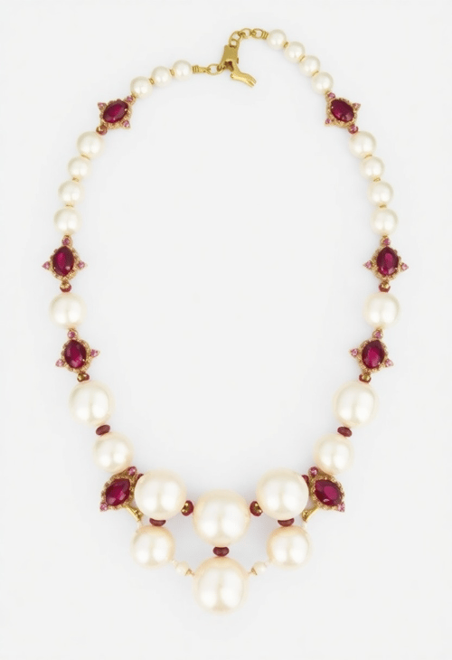 Ivory Enchantment with Ruby Accents
