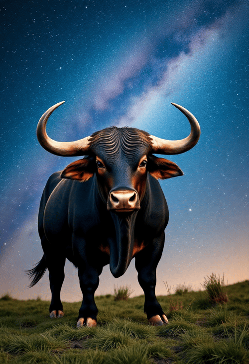 Bull in a Starry Night