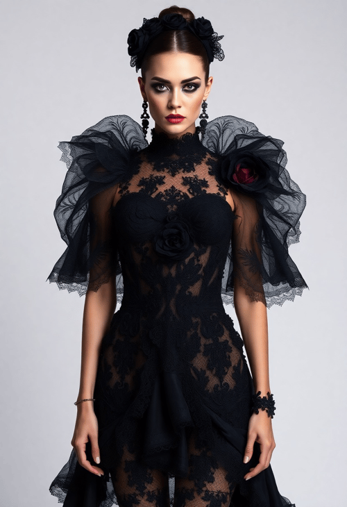 Ethereal Elegance in Midnight Layers