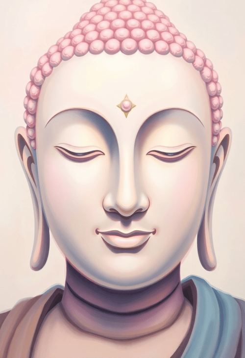Buddha Portrait in Pastel Colors