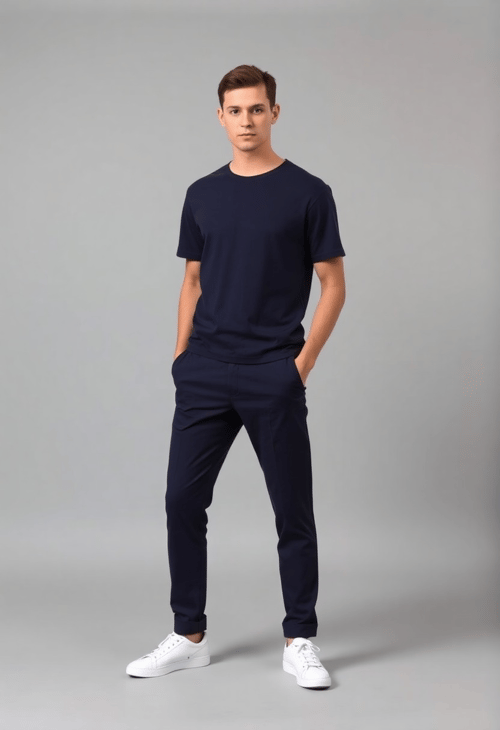 Sleek and Simple: The Minimalist Male Look in Navy