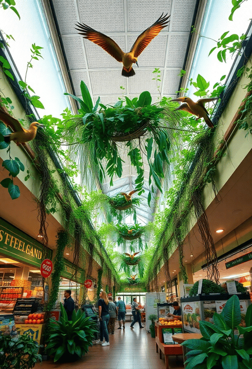 Lush Jungle in the Food Court