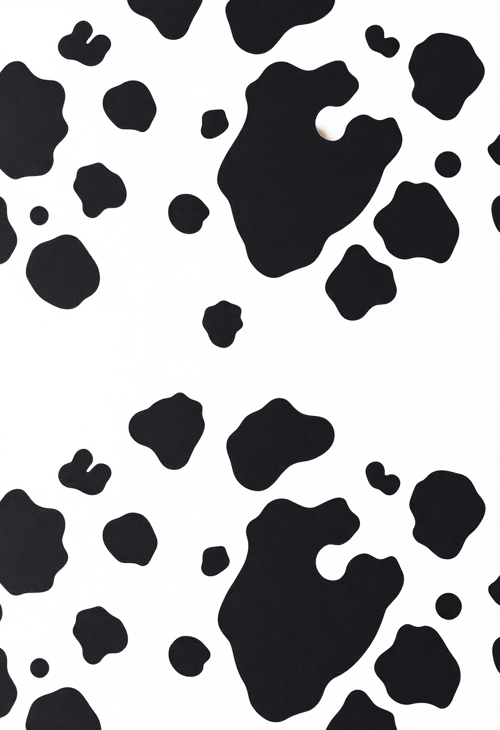 Minimalistic Monochrome Cow Print Design