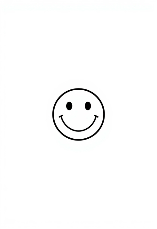 Monochrome Minimalism: Classic Smiley