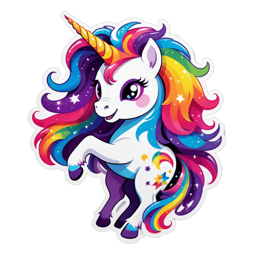 Cute Unicorn Sticker Design