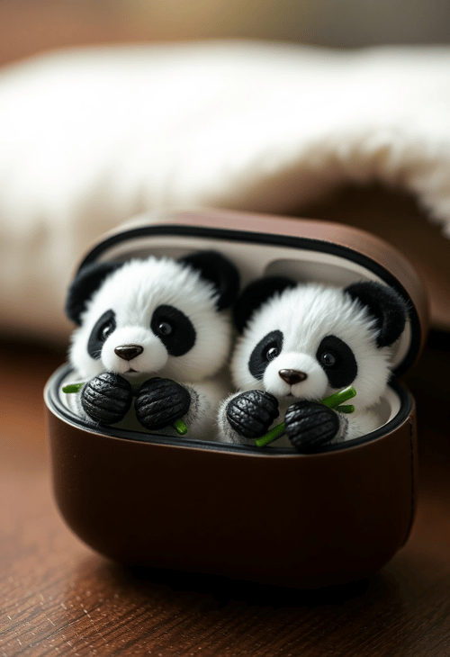 Panda Paradise: Playful Panda AirPods in Premium Leather