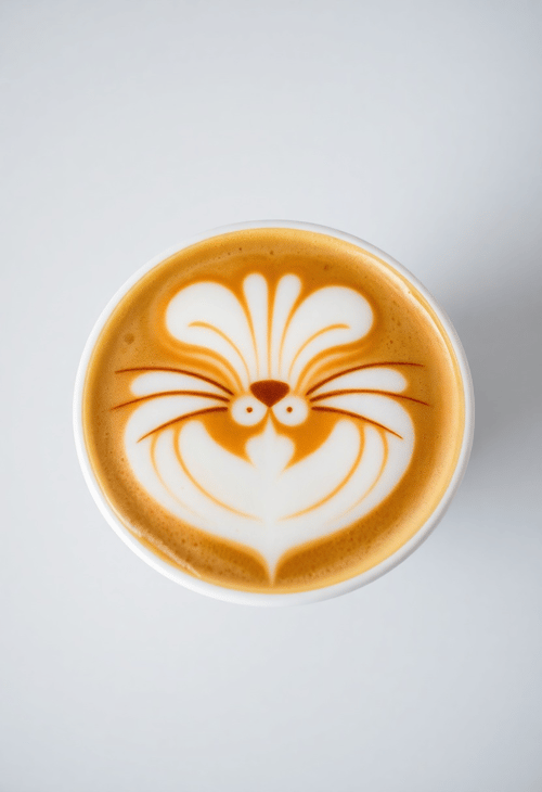 Creative Latte Art with a Cat Design