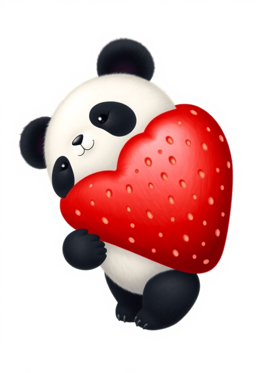The Enchanting Panda-Strawberry Delight