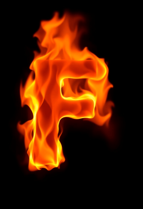 Flaming 'F' on Fire: A Blaze of Alphabetical Proportions