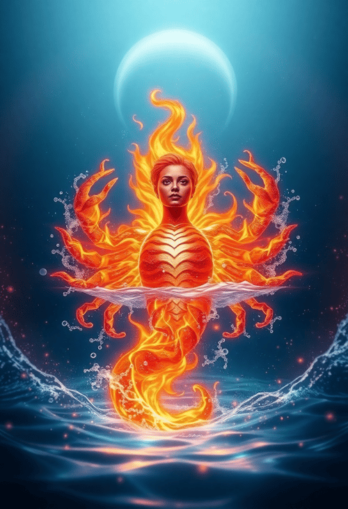 Fiery Scorpio with Water Elements