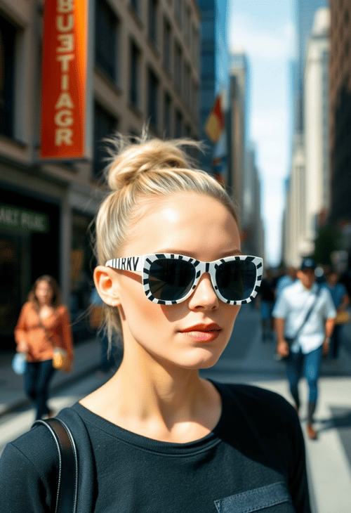 Street Style Statement: Geometric Patterned Shades