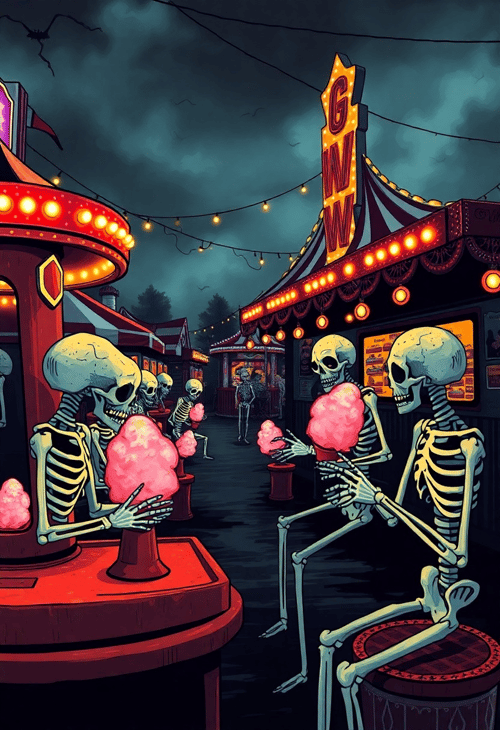 Skeletons at the Spooky Carnival