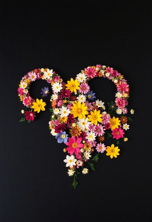 Taurus Symbol Made of Flowers