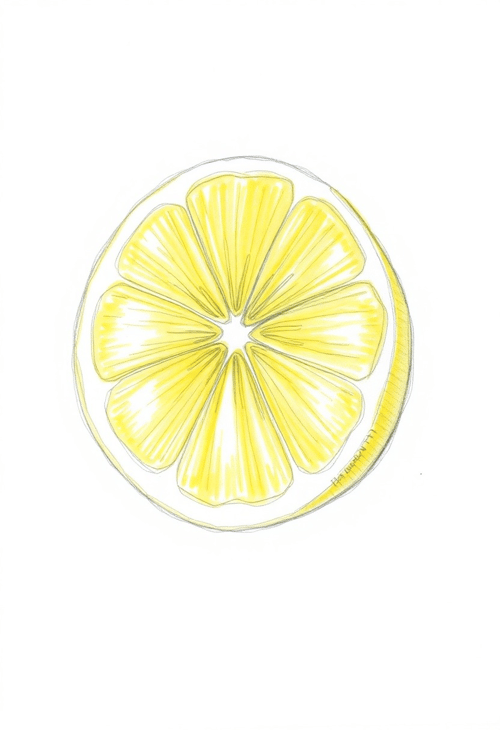Slice of Lemon with Lively Texture