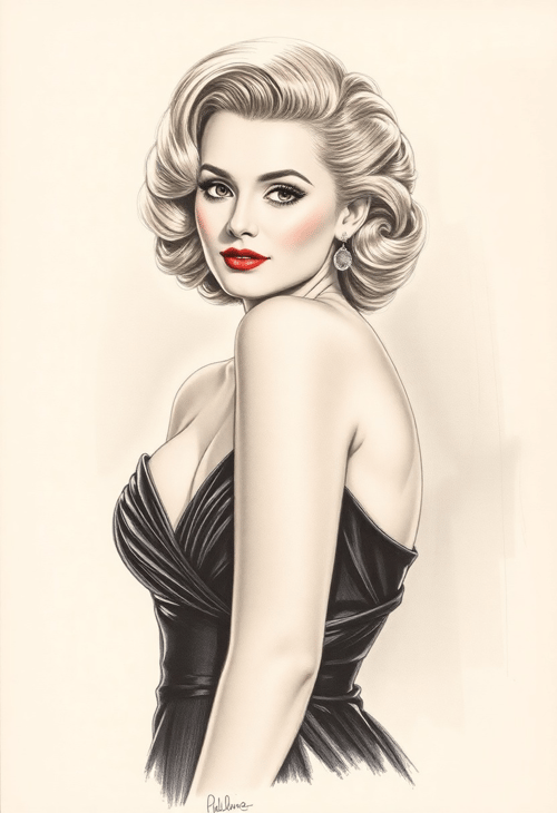 Vintage Glamour: Hollywood Starlet Portrait
