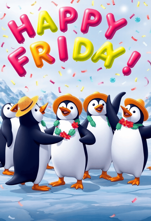 Dancing Penguins Say 'Happy Friday!'