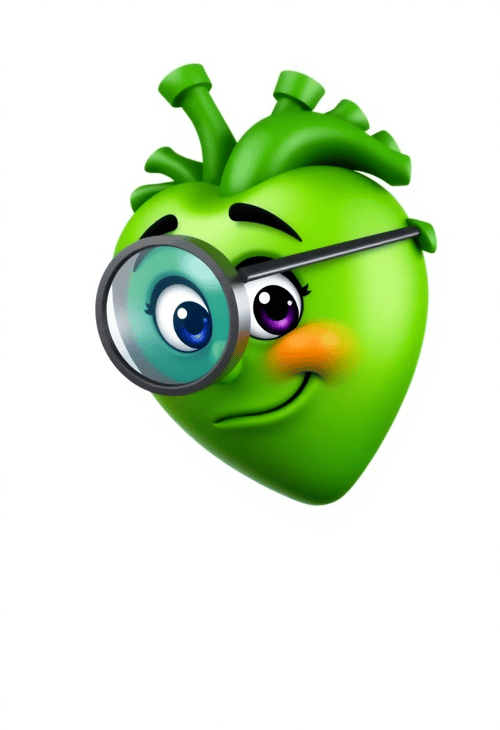 Green Heart Emoji and a Monocle