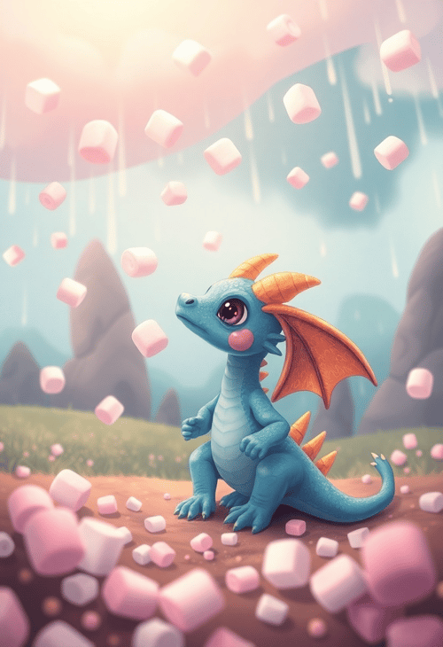 Fizzle the Dragon and the Rain of Marshmallows