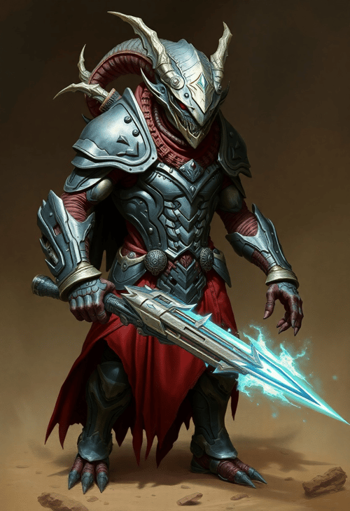 Fierce Alien Warrior in Battle Armor