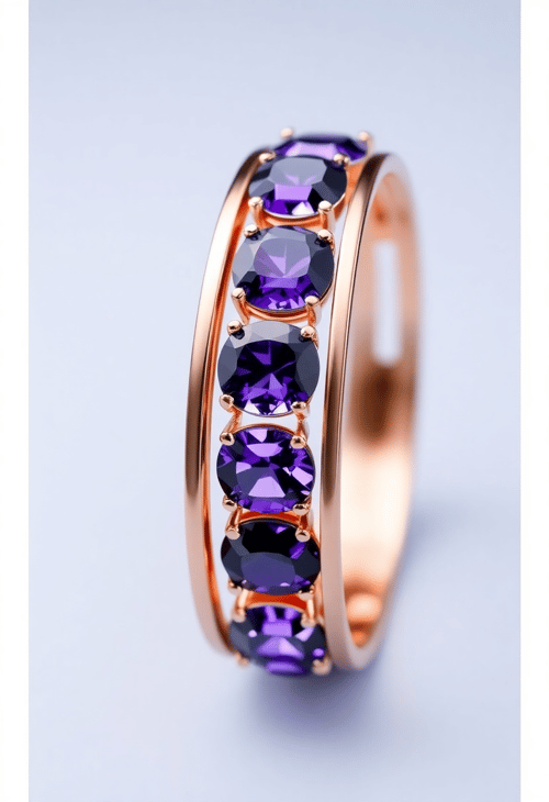 Rose Gold Opulent Bracelet with Amethysts