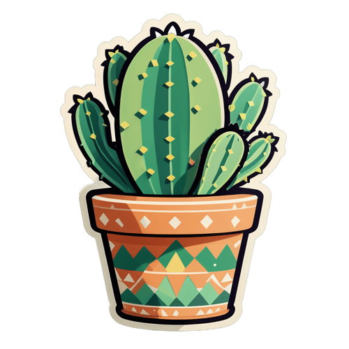 Cactus Cutout Sticker Design