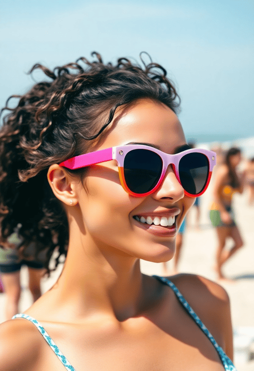 Playful Pop: Colorful Sunglasses for a Day at the Beach