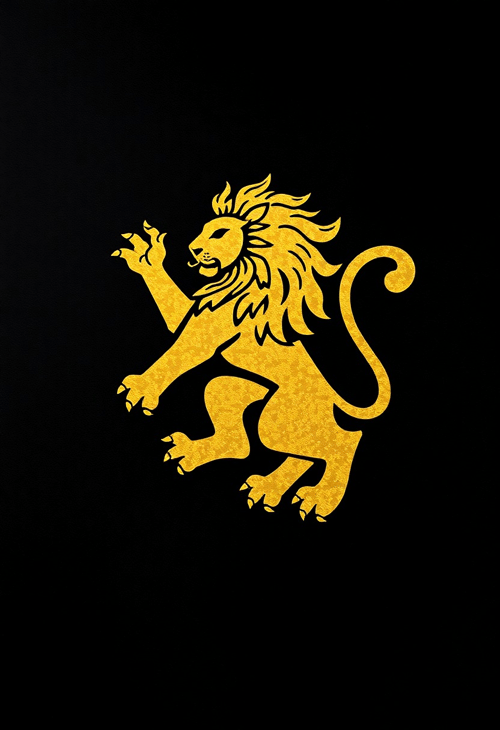 Abstract Leo in Gold and Black