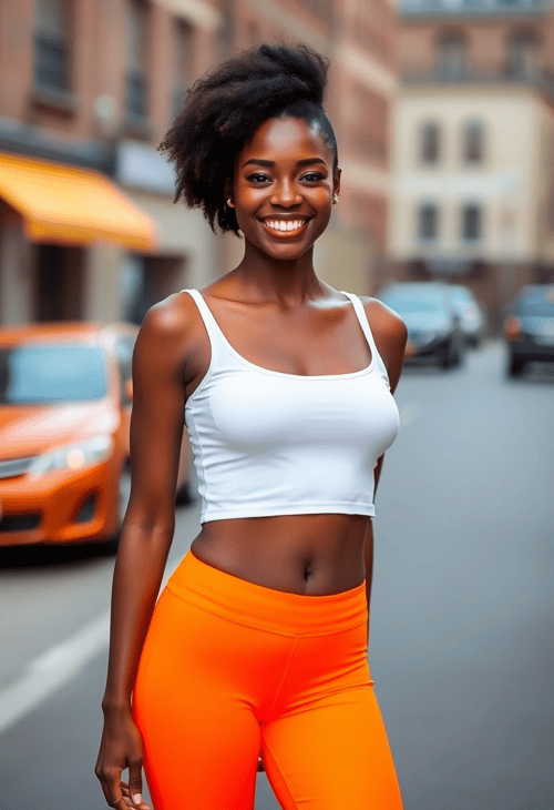 Radiant Confidence: Neon Orange Leggings