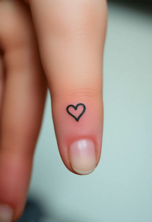 Simple Heart Outline on Finger