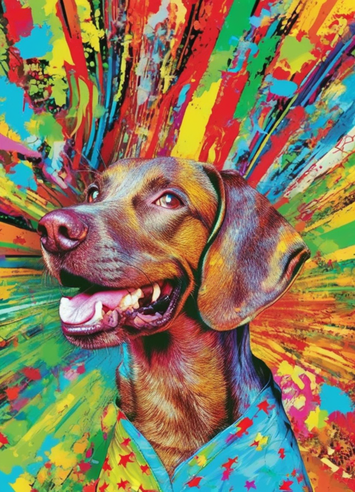 Dog Photo Colorful Watercolor Effect