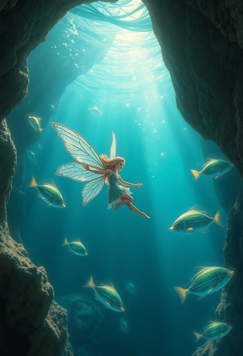 The Shimmering Grotto: Undersea Fairy Discovery
