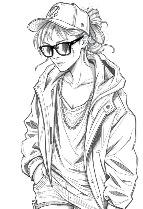 Street Style: Pencil Drawing of Urban Fashion