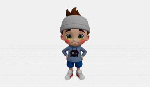 3D Character Boy with Big Eyes