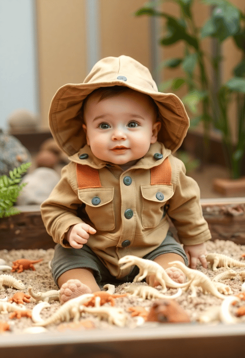 Infant Archaeologist on a Discovery