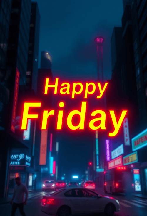 Digital Neon Friday Lights