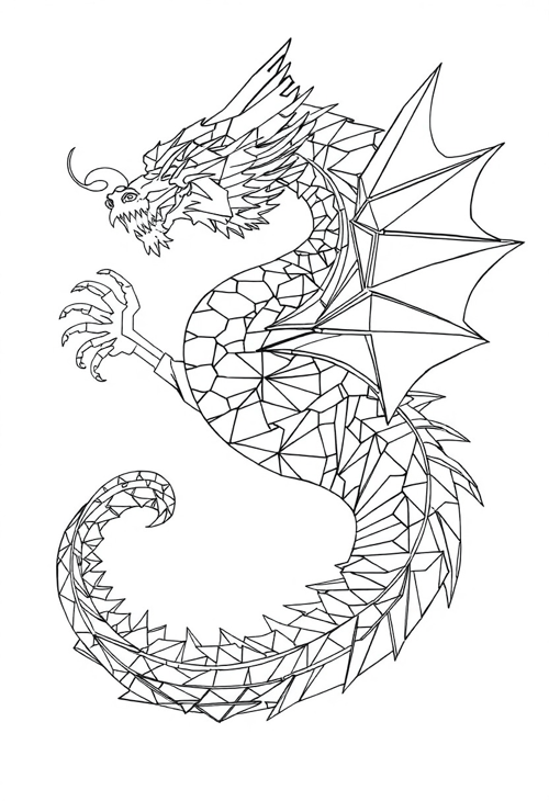 Abstract Dragon in Geometric Form