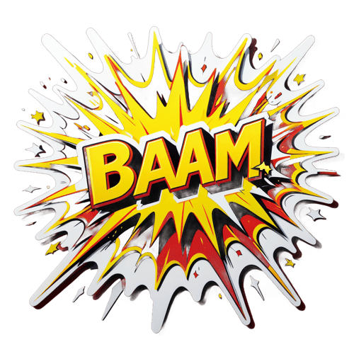 Cartoon Explosion Sticker PNG