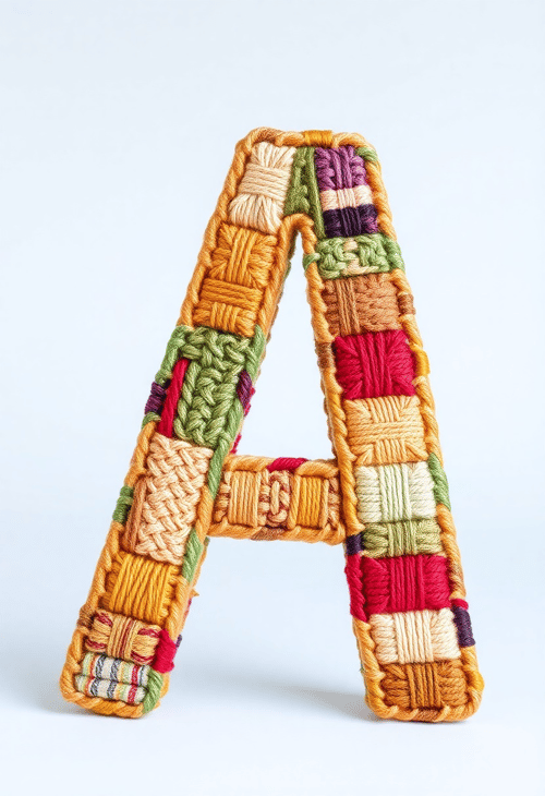 A Quirky Quilt of Texture: The Letter 'A' Retailed in Threads