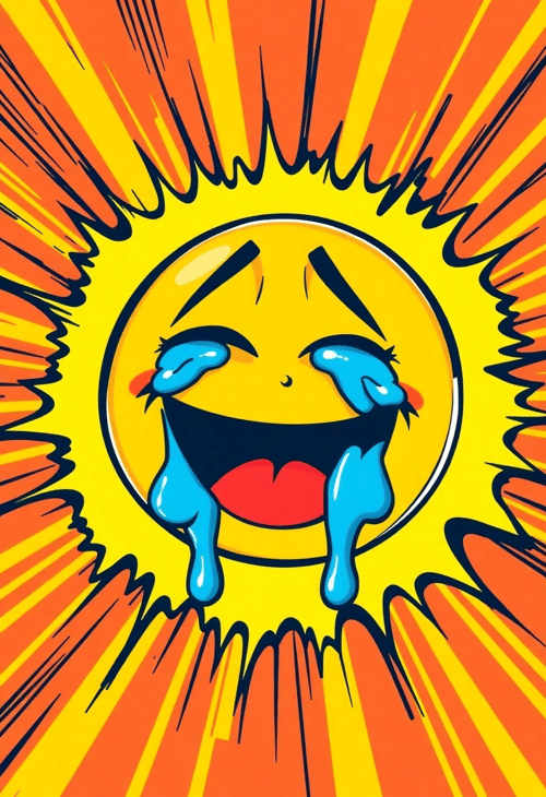 Pop Art Explosion: Laughing with Tears Emoji