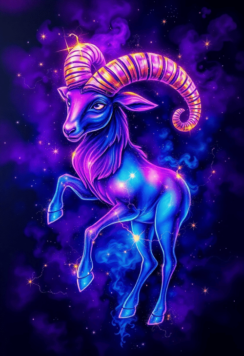 Celestial Aries in Galaxy Colors