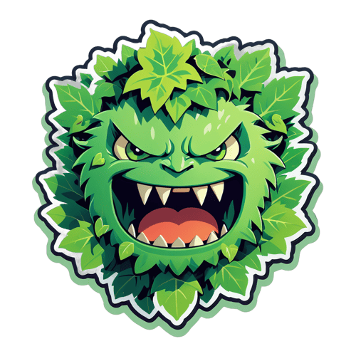 Green Plant Monster Sticker