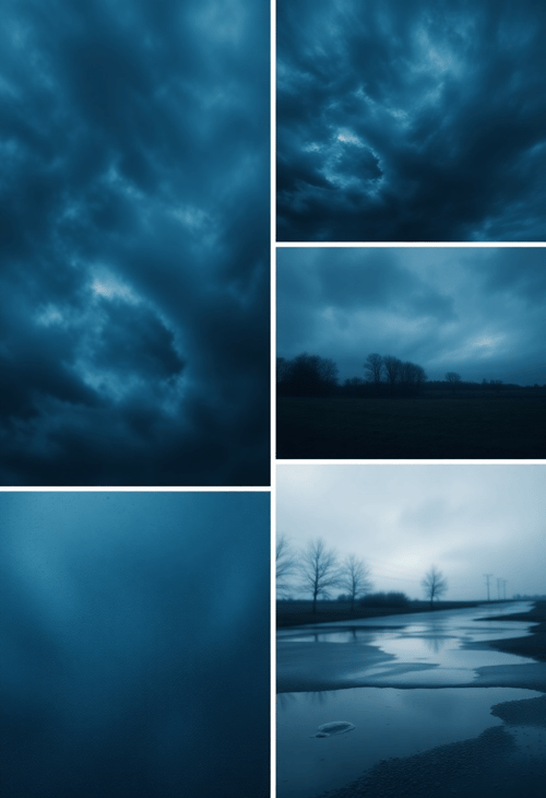Gloomy Blues Moodboard: Embracing the Elegance of Sadness