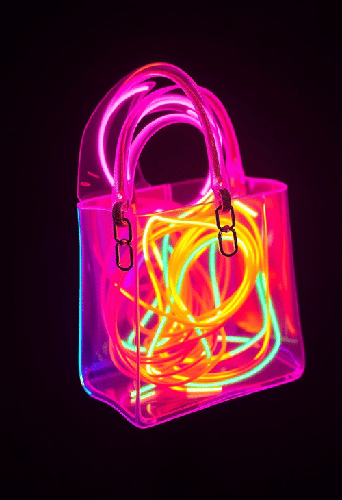 Futuristic Flair: The Neon Wireframe Handbag