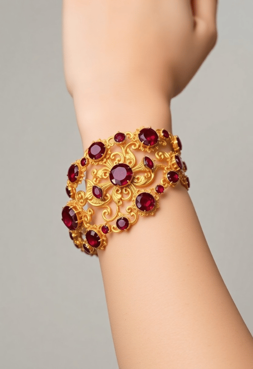 Radiant Gold and Ruby Bracelet