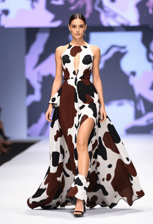 Cow Print Couture on the Runway