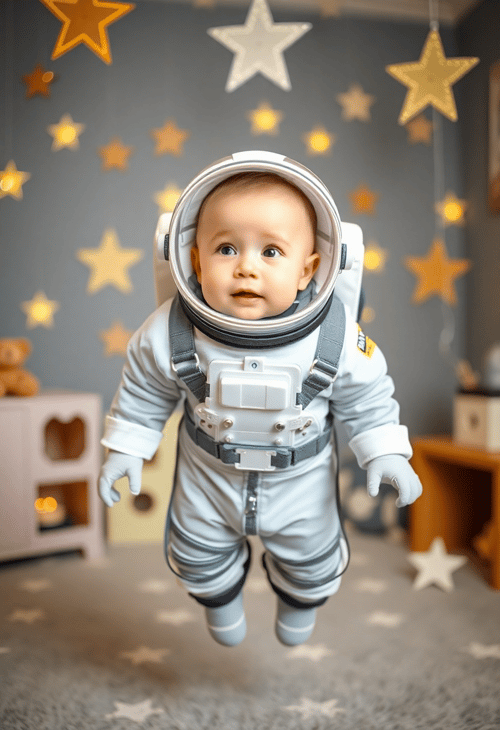 Baby Astronaut's First Spacewalk