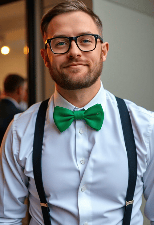 Handsome Man with Shamrock Bowtie