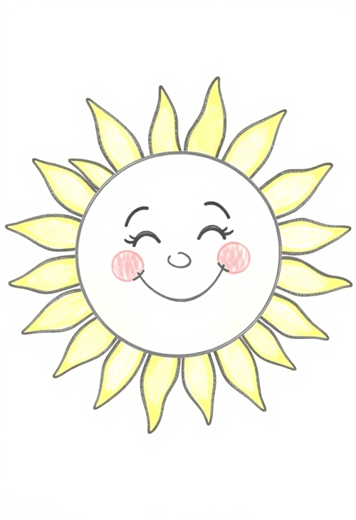 Fun and Easy Pencil Sketch of a Smiling Sun